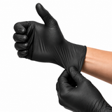 Vanity UK Black Disposable Nitrile Gloves Medium (100)
